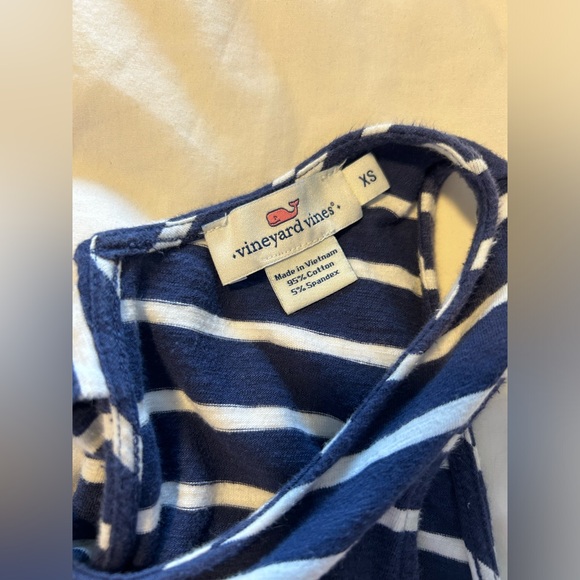 Navy romper with white stripes🐟 - Picture 3 of 4